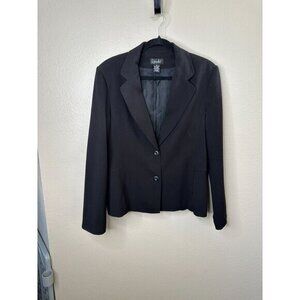 Rafaella Womens‎ Black Blazer 10 long sleeve 2 button collared polyester